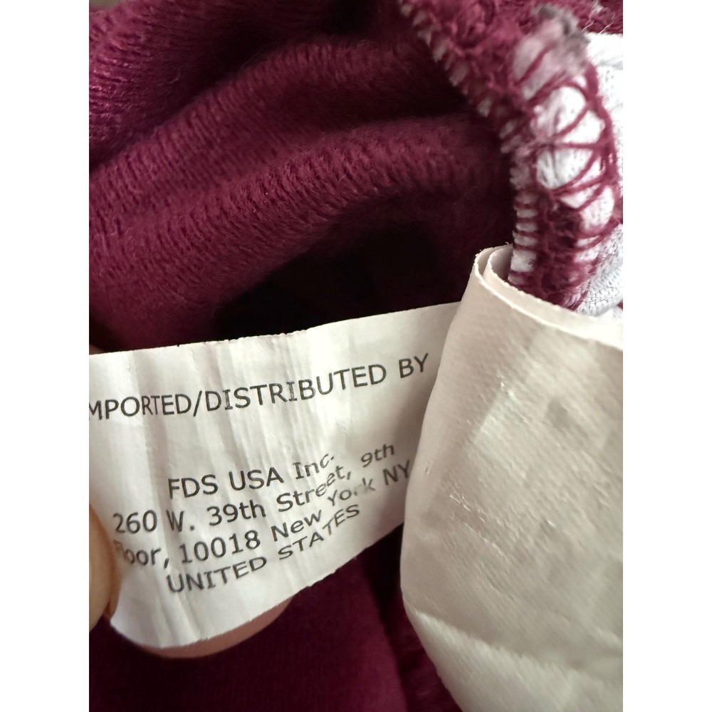 Kappa Y2K Burgundy Logo Tape Track Pants Women's M Zip Ankle Joggers Retro - Picture 12 of 16